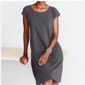 Eileen Fisher Grey Organic Cotton Scoop Neck Dress Size Small Petite
